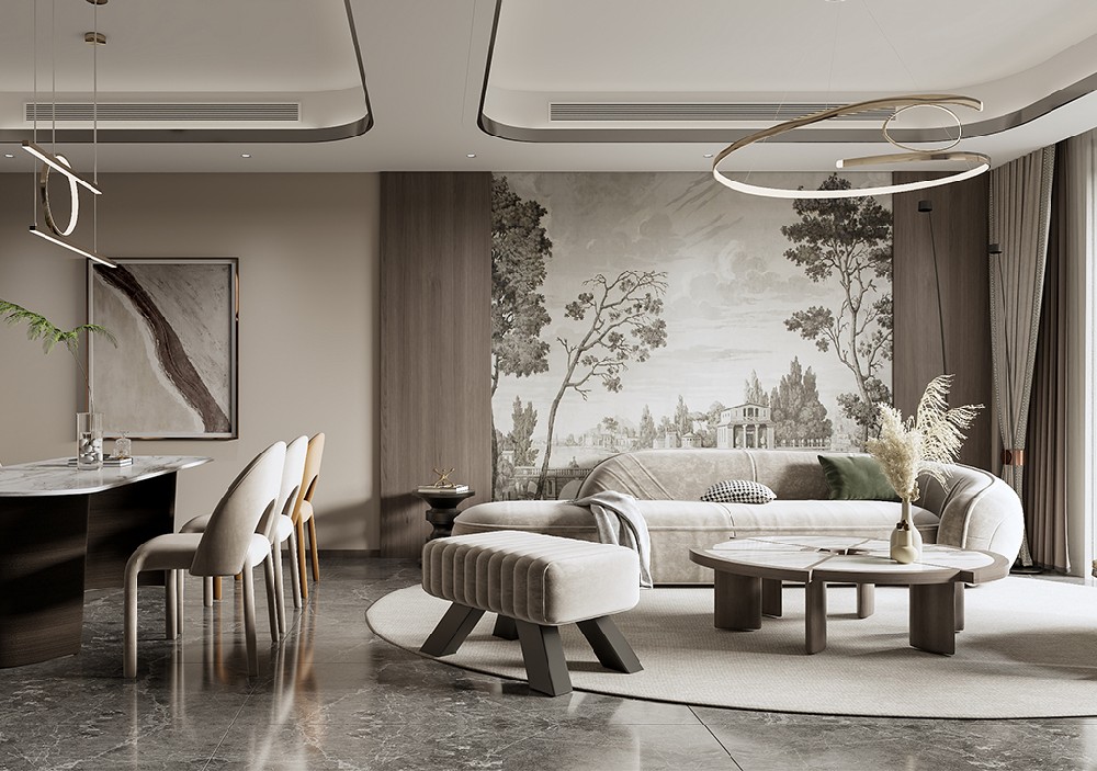 鎮(zhèn)江公園墅|350㎡現代風格案例